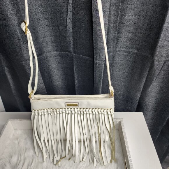 Gorgeous Tignanello white leather fringe shoulder/crossbody bag - Picture 2 of 7